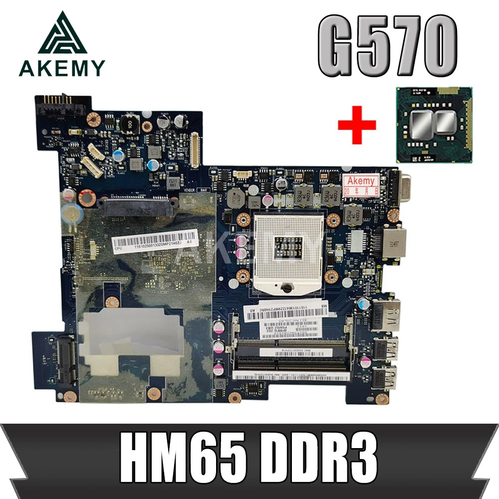 Akemy материнская плата для ноутбука Lenovo G570 PIWG2 LA 675AP HM65 DDR3 Socket PGA989|Материнские платы|