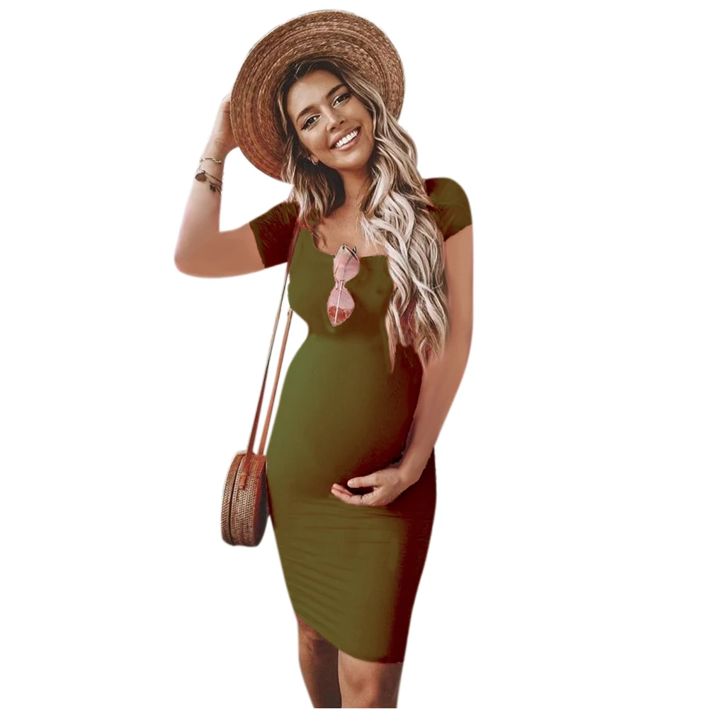 Летнее облегающее платье для беременных модное повседневное пляжное мягкое