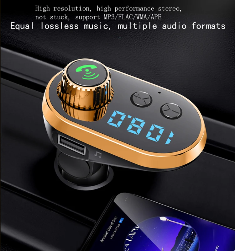 Автомобильный комплект Bluetooth 5 0 FM передатчик Беспроводные Руки свободные руки ЖК