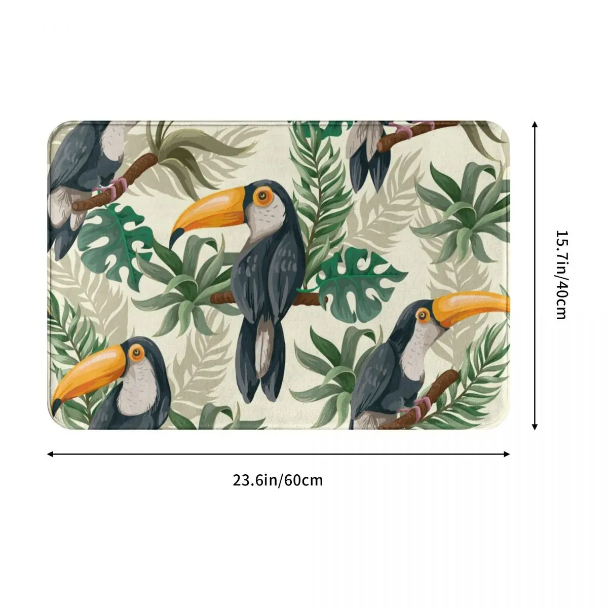 Тропический коврик с изображением джунглей Toucan ковер из полиэстера нескользящий