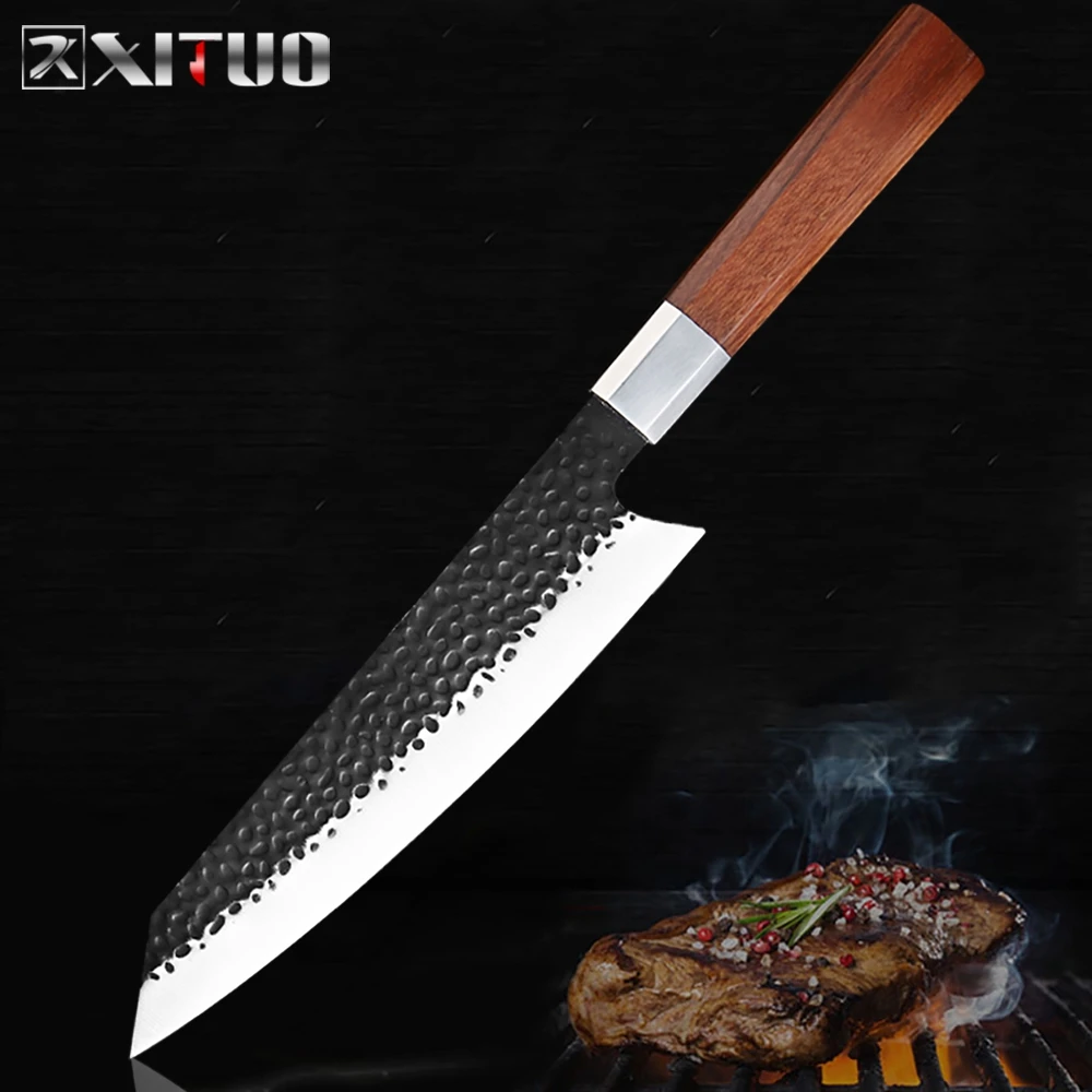 XITUO High Quality Chef Knife High Carbon Stainless Steel Handmade Knife Sliced Cleaver  Kiritsuke Gyuto Knife Cooking Tool New