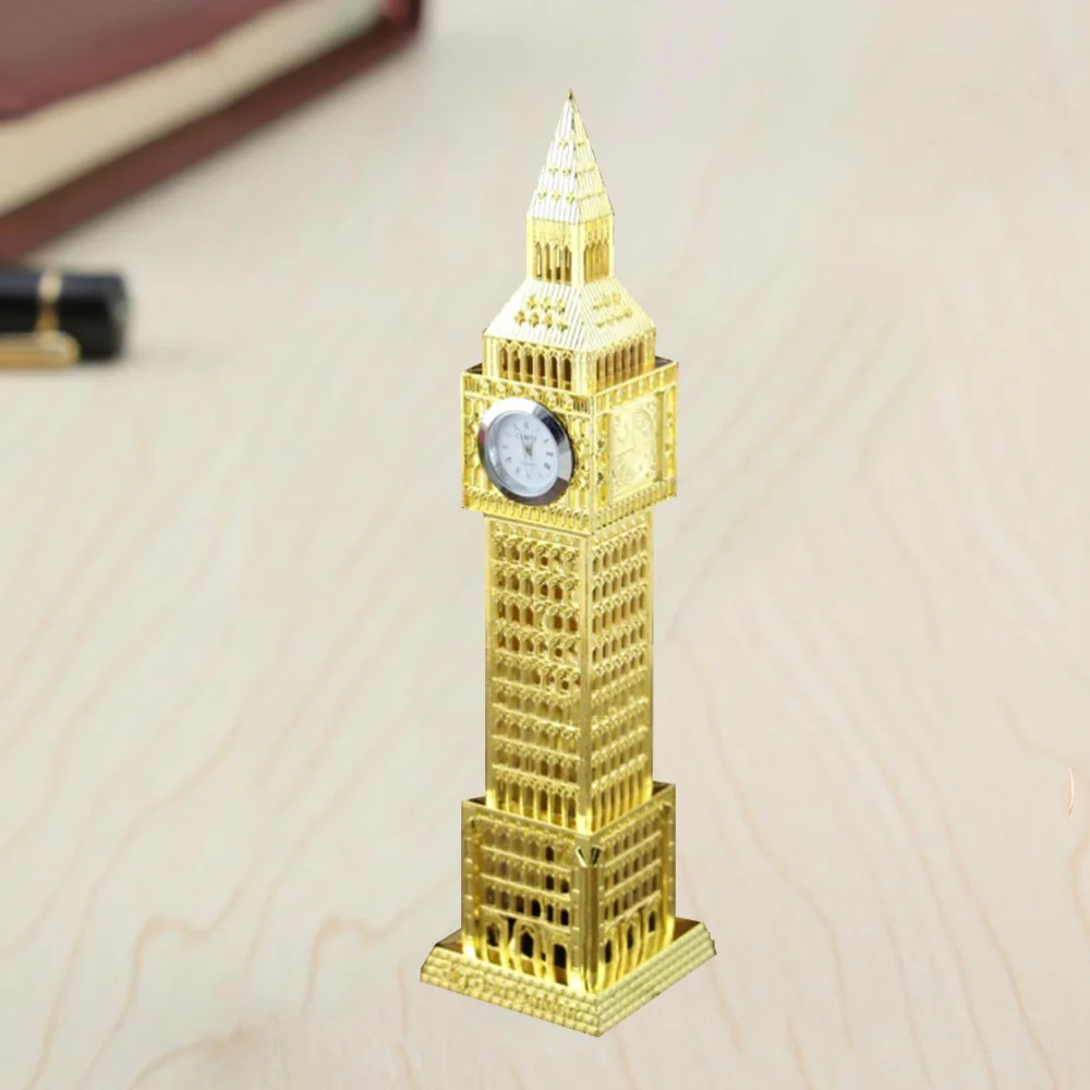 

1pc Retro British London Big Ben Clock Creative Home Furnishing Metal Ornament Handicrafts Miniatures (Random Color)