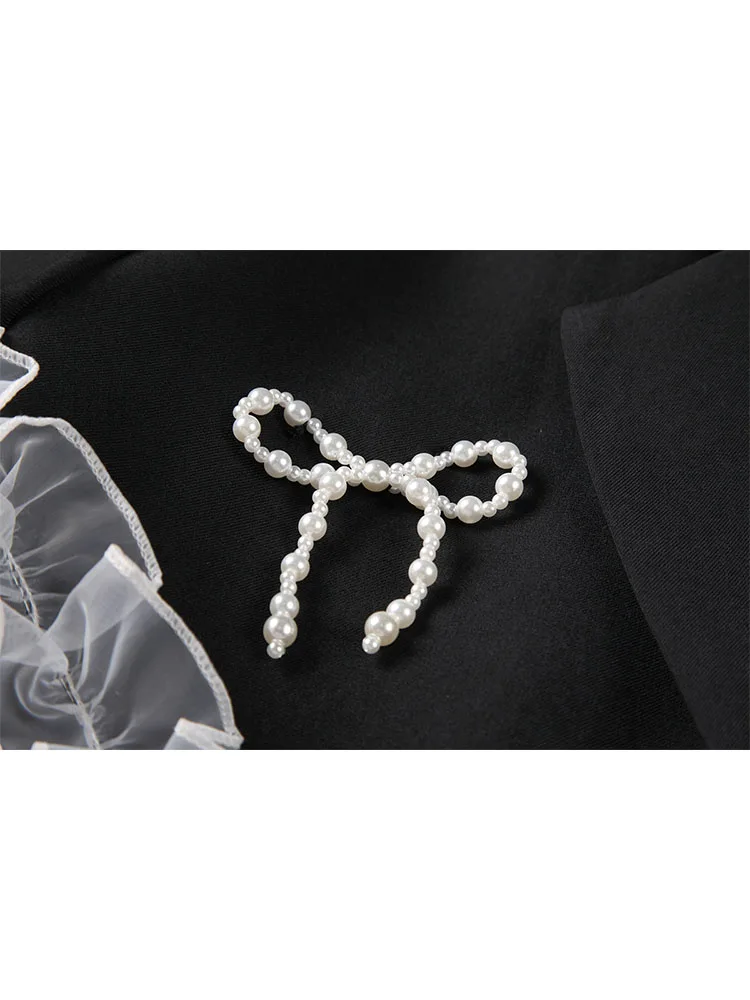 Женский шикарный кружевной блейзер в стиле пэчворк с бантом офисный женский