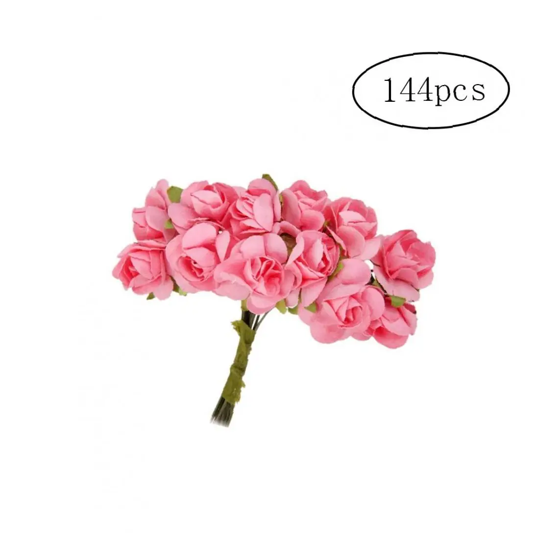 144 шт искусственный цветок изысканный бумажный розы сделай сам ремесло свадебные