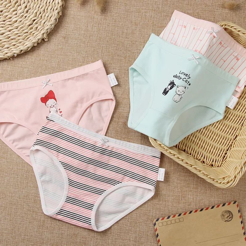 

4pcs/pack Briefs Kids Girls Cartoon Baby Girl Cute Panties Pure Cotton Teenage Underwear Lovely Toddler Shorts Panty Clothes New