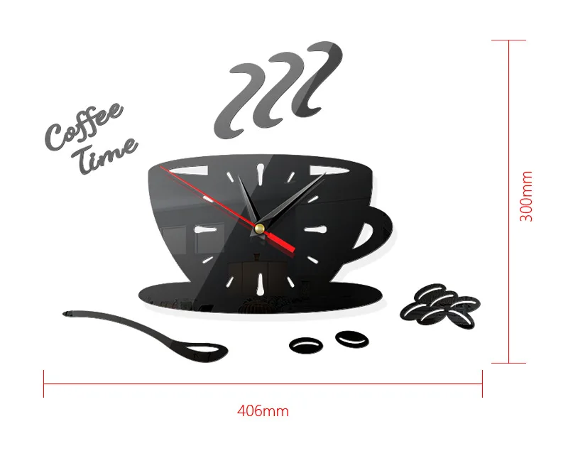 

Wall Clocks Horloge 3d Diy Acrylic Mirror Coffee Clock Watch Stickers Home Decoration Living Room Quartz Needle Reloj De Pared