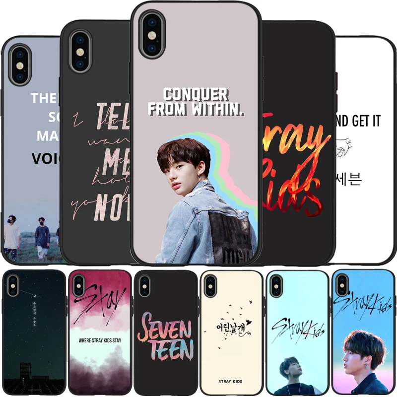 Чехол с надписью Stray Kids мягкий силиконовый черный чехол для телефона iPhone 5 5S SE 6 plus 7