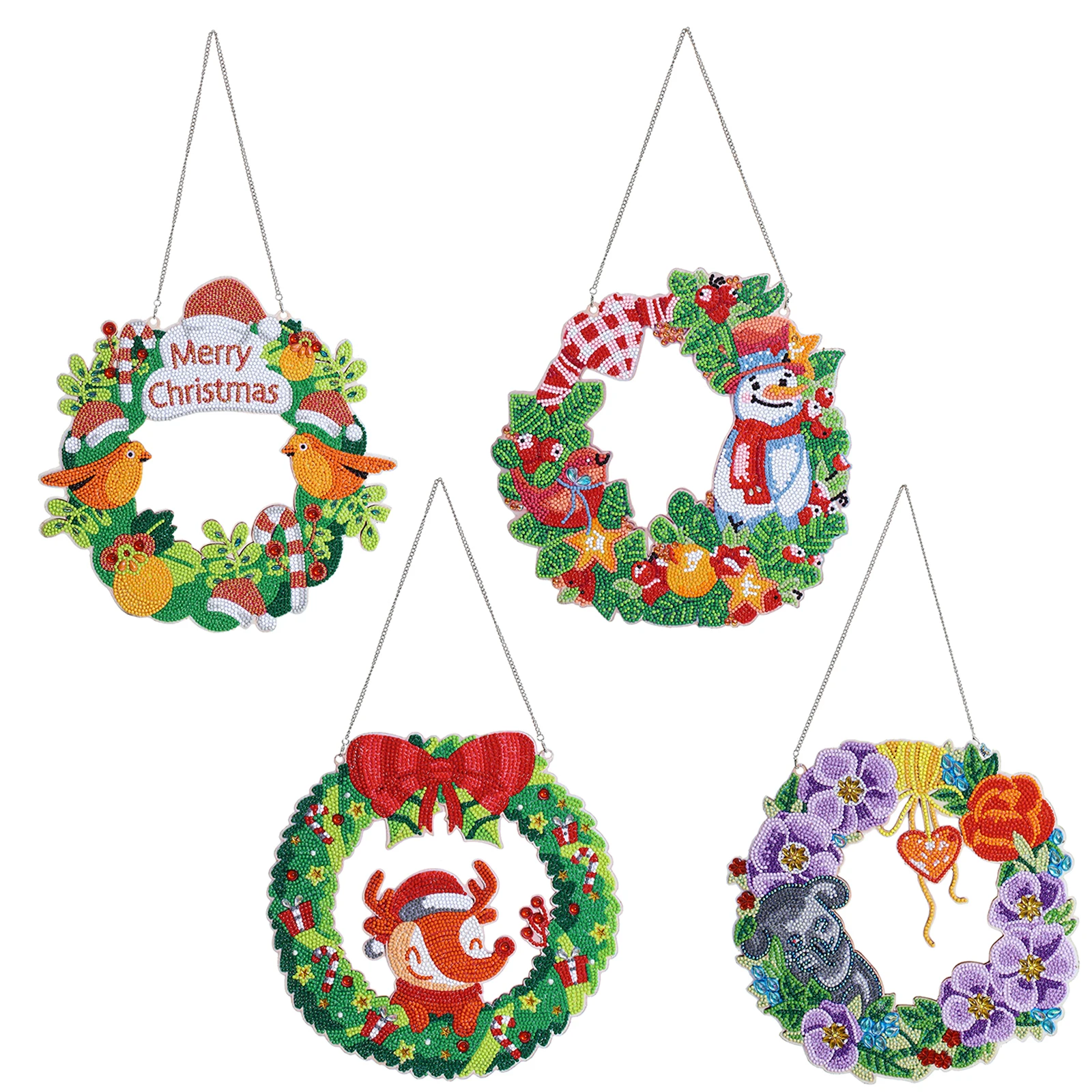 

DIY Hobby Diamond Art Painting Christmas Door Wreath Special Shaped Drill Cross Stitch Embroidery Kit Home Wall Decor Craft Gift