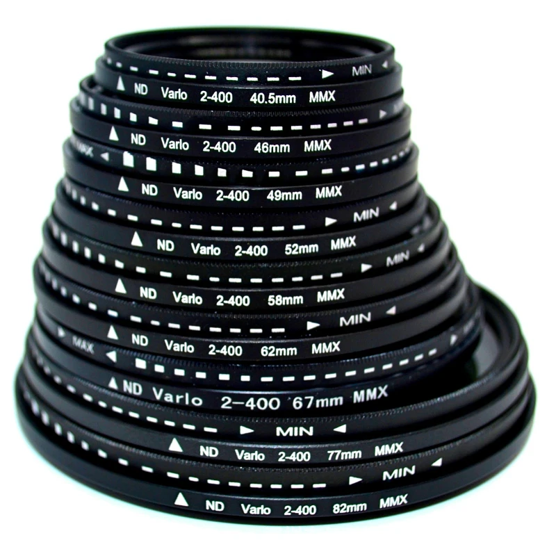 

ND2-400 Neutral Density Fader Variable ND Filter Adjustable 37/43/46/49/52/55/58/62/67-105mm for Canon Nikon Sony Pentex Camera