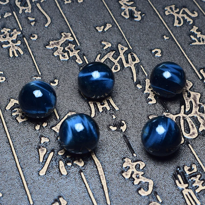 Натуральный Синий тигровый глаз браслет для мужчин и женщин Круглый с бусинами