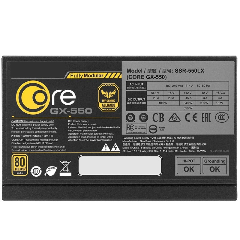Новый оригинальный блок питания для SeaSonic ATX 80plus золото полный модуль 550W/650W