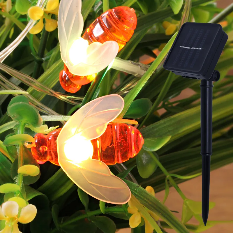 Новая солнечная приведенная в действие милый Мёд пчелы светодиодные светящиеся