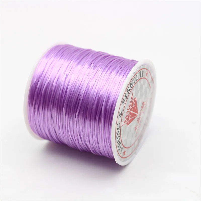 Purple 50 м прочный эластичный шнур для браслета, растягивающийся шнур для изготовления украшений и браслетов - Цвет: Purple