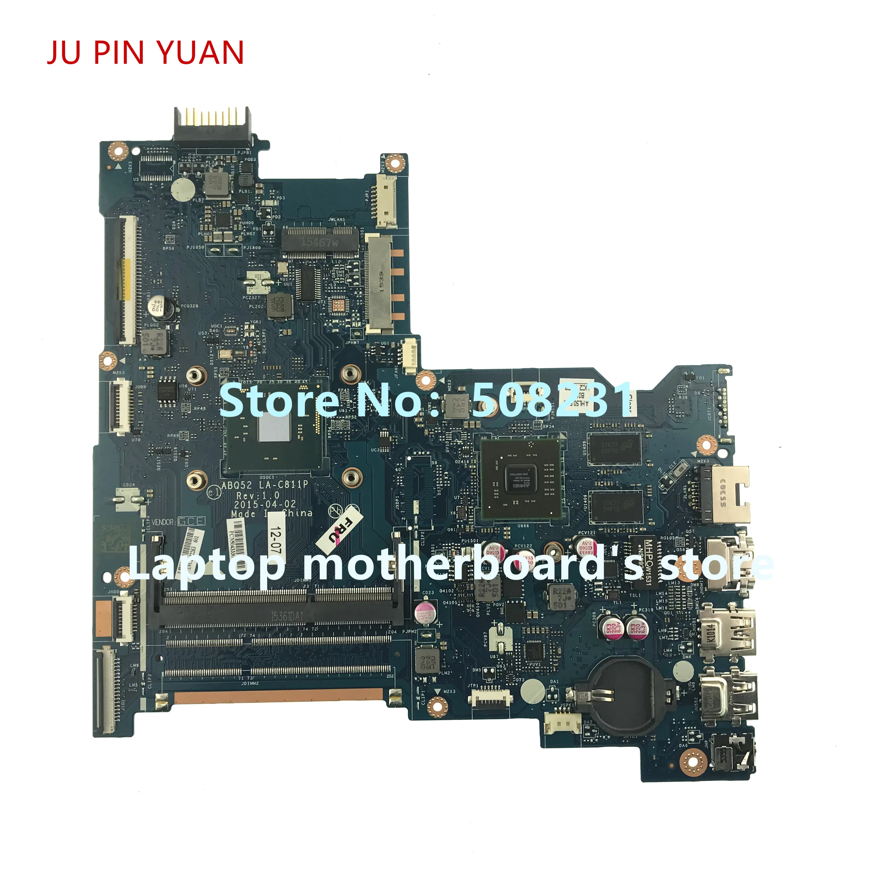 Материнская плата JU PIN YUAN 815250 501 001 для ноутбуков HP 15 AC 250 G4 R5M330 1 ГБ N3700 100%