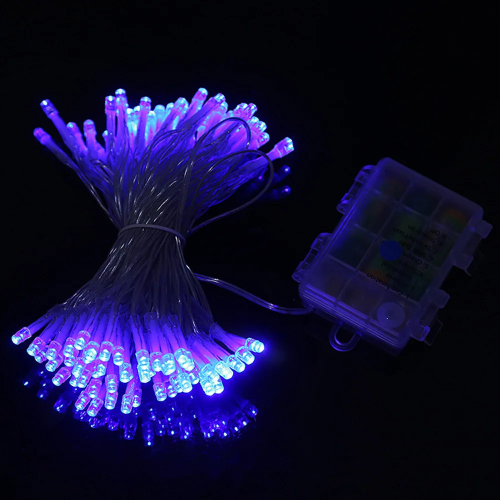 Светодиодная сказочная гирлянда 5 м/10 м работающая от батарейки с 8 режимами