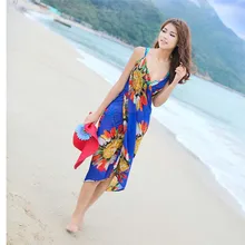 Robe de plage pour femmes, Sexy, écharpe, Sarong, Bikini, Cover up, jupe portefeuille, serviette, fleur, dos ouvert, offre spéciale  (3)