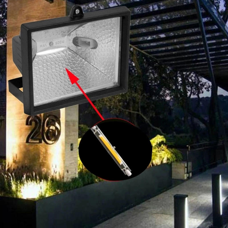 

Mini R7S COB led bulb r7s led light 78mm 118mm 15W 30W 40W lamp J78 J118 Dimmable Glass Tube AC 220V replace halogen floodlight