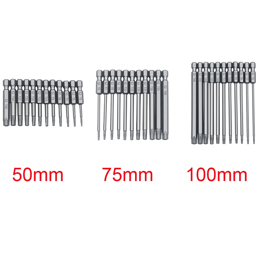

Accessory Hex Torx Portable Practical Durable Rustproof Home Hardware S2 Steel Replacement Magnetic Screwdriver Bit Set Tool