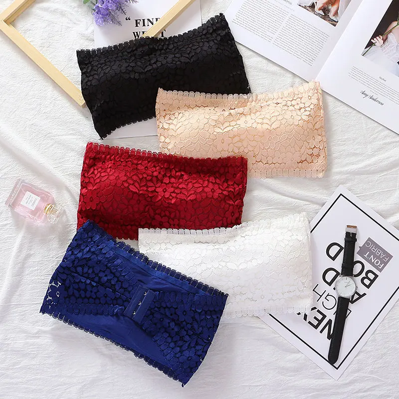 

girls bras lace tube tops no Shoulder strap girl underwears