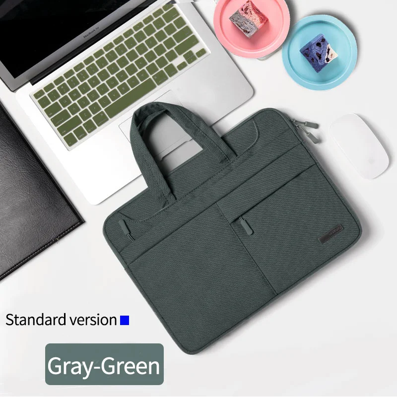Gray-Green Style A Модная сумка для ноутбука для женщин, 12, 13, 14, 15, 15,6 дюймов для MacBook Xiaomi air pro retina 13,3 сумка с ремешком для ноутбука сумка для переноски - Цвет: Gray-Green Style A