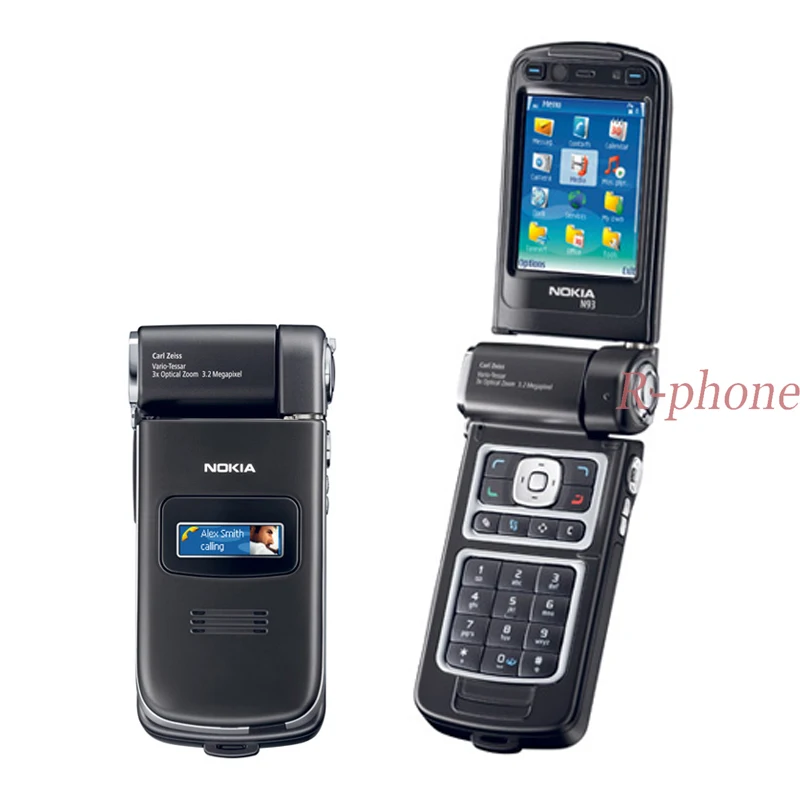 Мобильный телефон NOKIA N93 GSM трехдиапазонный 3.2MP MP3 Wifi Bluetooth 3g Смартфон черный и подарок