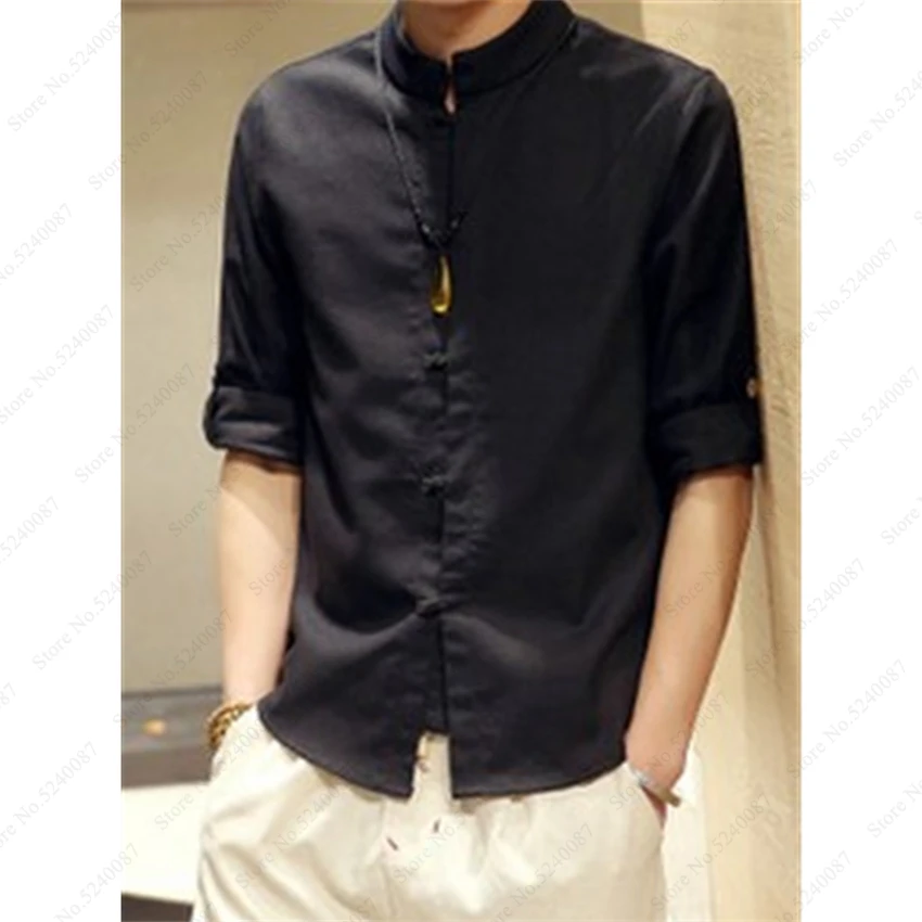 Китайская традиционная льняная футболка в стиле ретро льняные топы Восточный