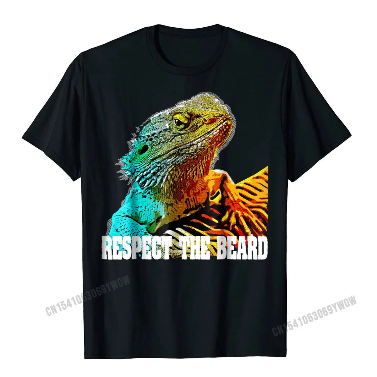 Respect The Beard T Shirt Funny Bearded Dragon T-Shirt Men Custom Tops Tees For Men Fashion Cotton T Shirt Print