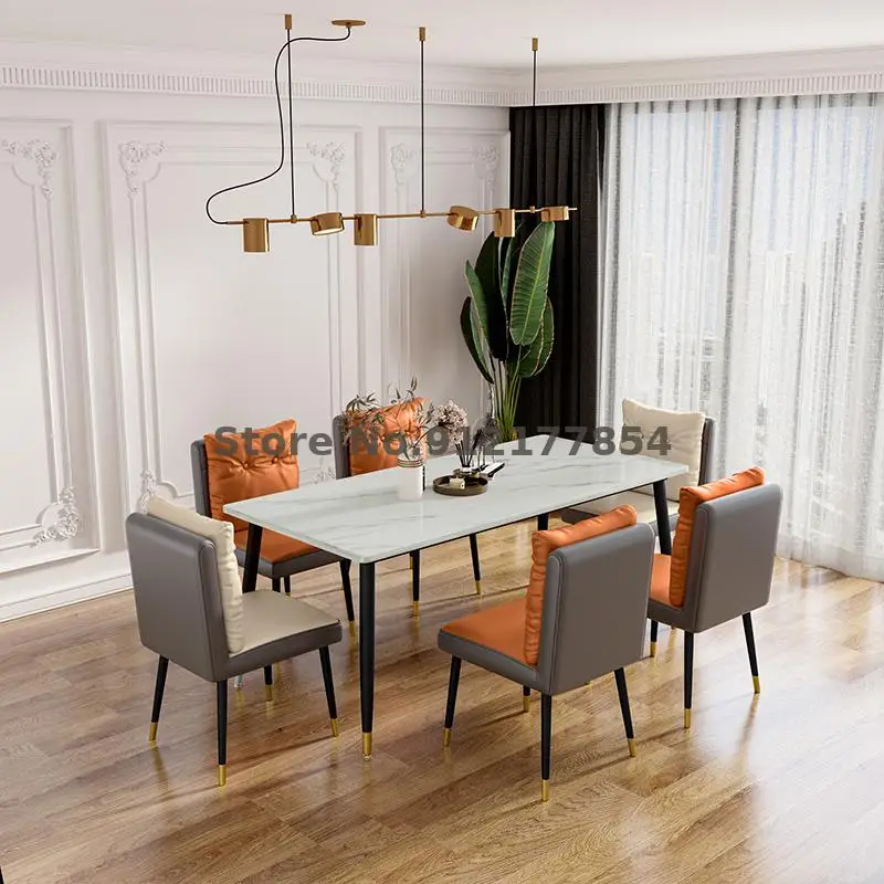 Кожаный обеденный стул в скандинавском стиле домашний стол для спальни кресло