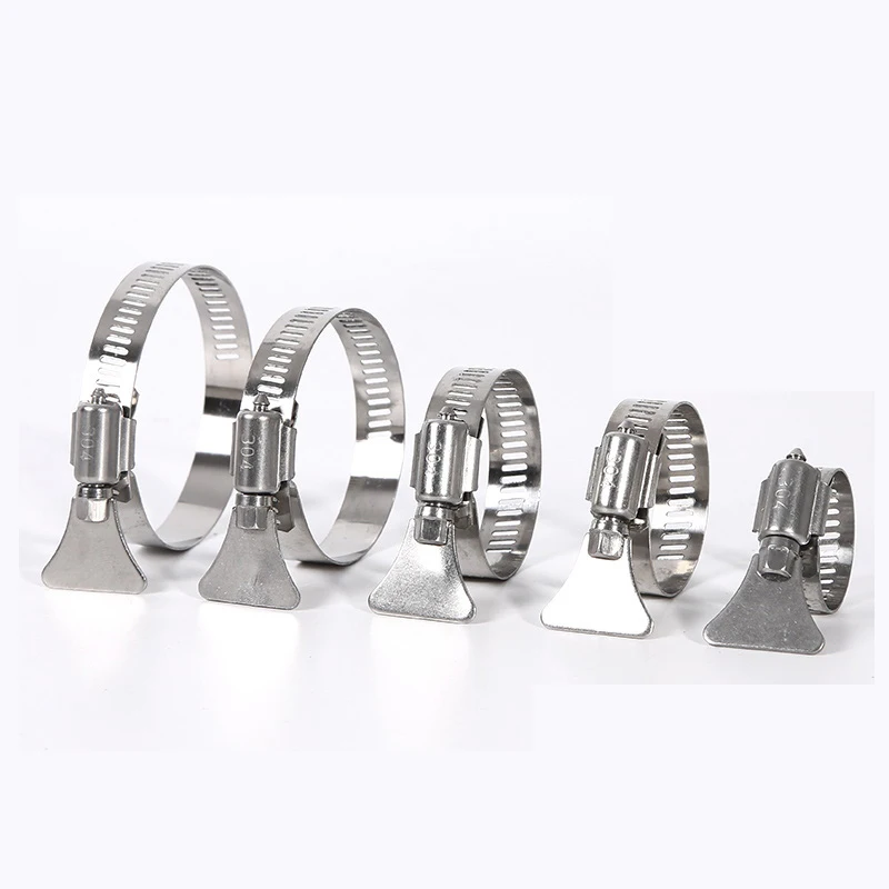 

5pcs/lot 304 Stainless Steel with Handle Laryngeal Hoop American Hose Tube Clamp Pipe Hoop Clip for Home Improve