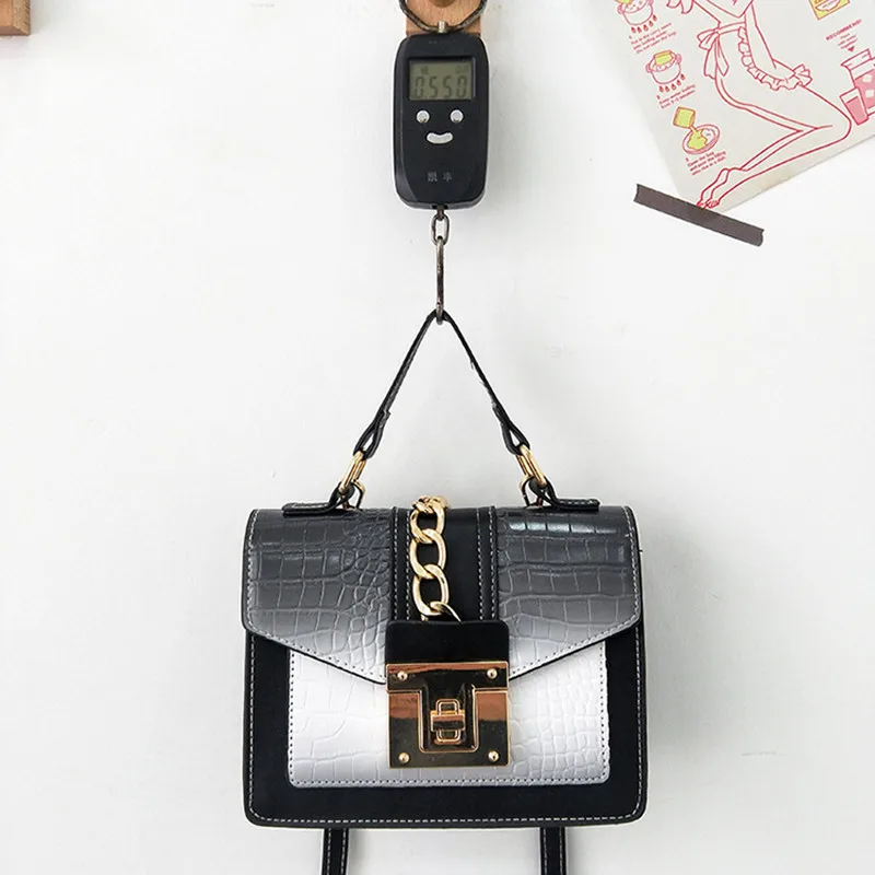 

2021 new Fashion Alligator Crossbody Bags for Women Luxury Designer contrast color shoulder bag All Match High Quality Handbags