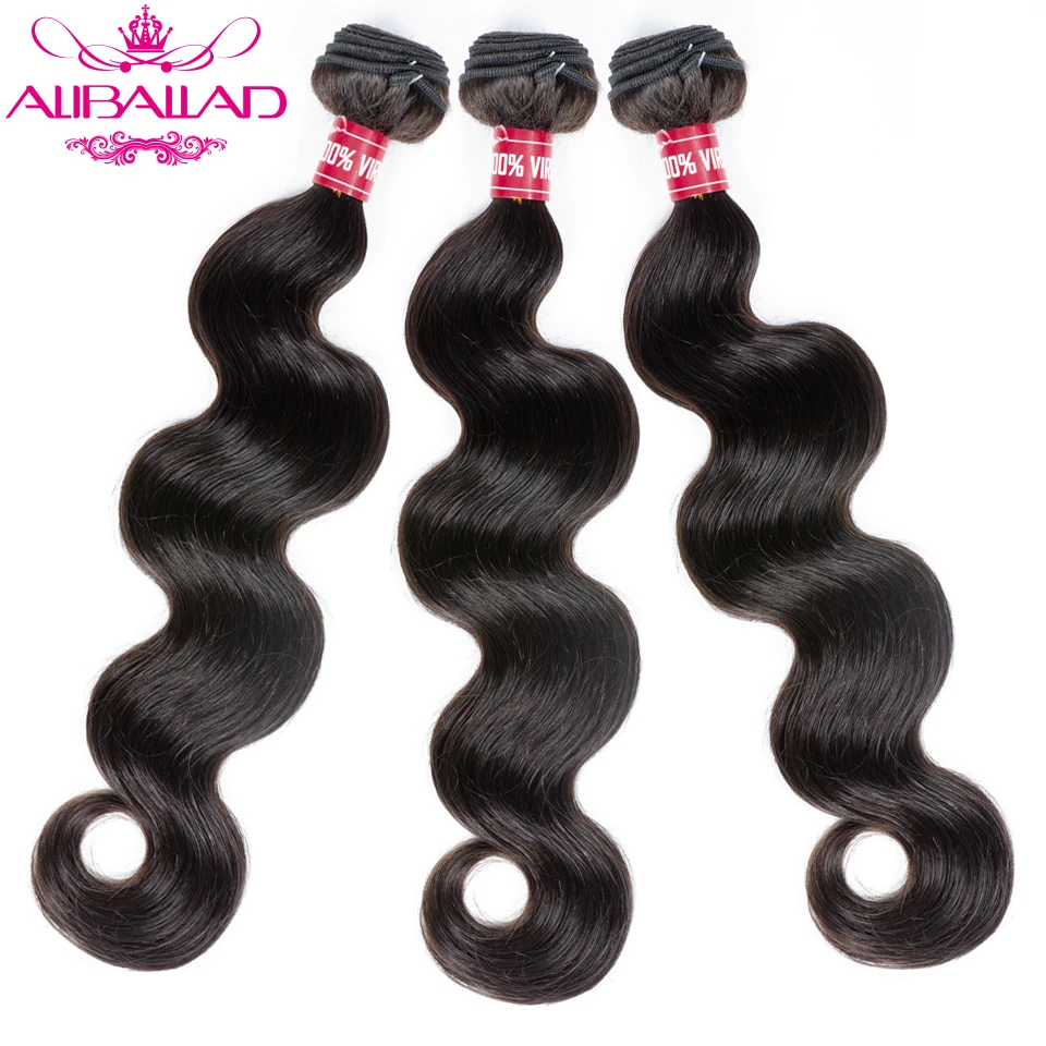 Aliballad бразильские волнистые пряди с закрытием 4x4 дюйма высокое соотношение Remy