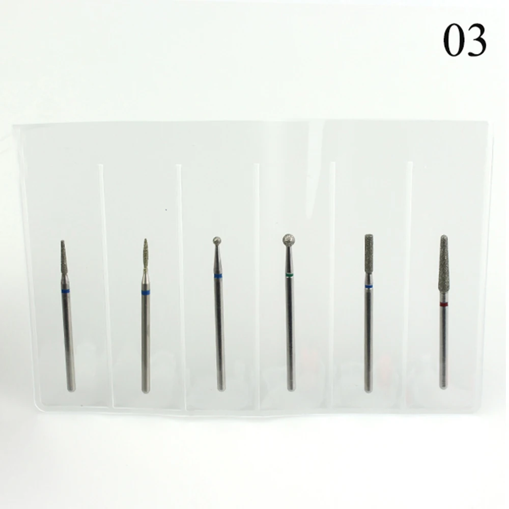 Алмазная фреза для маникюра и педикюра 6 шт./комплект|Принадлежности дизайна