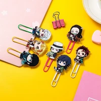 anime demon slayer paperclip pin kimetsu no yaiba metal clips student memo clips stationery cute office accessories safety pins