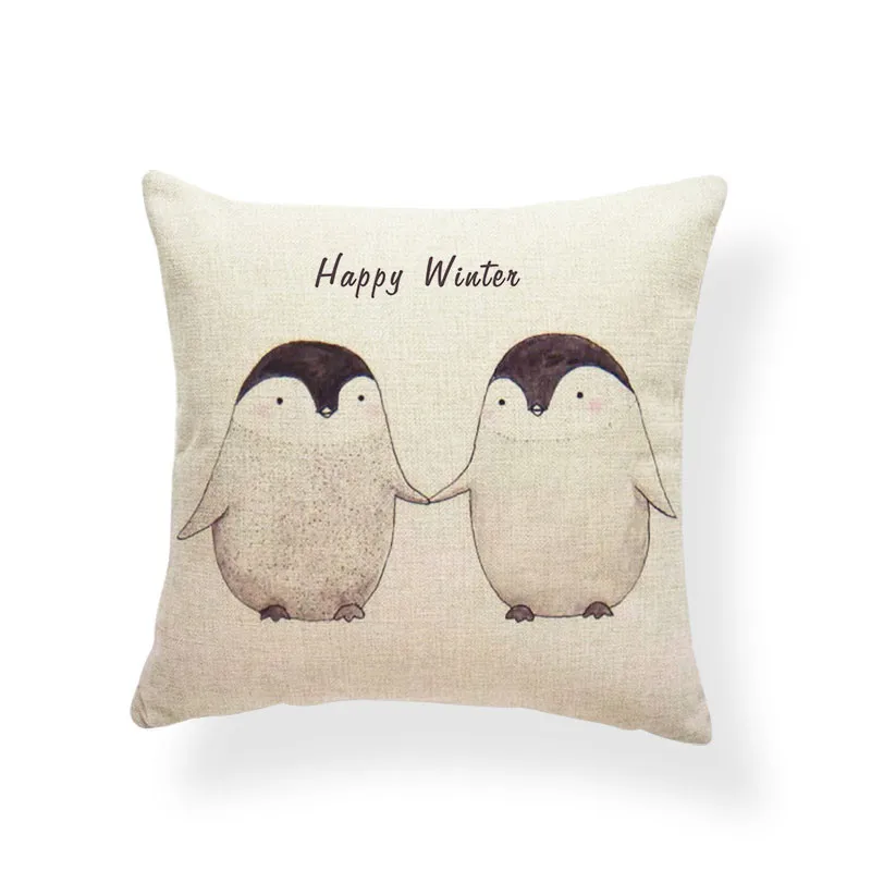 Мультяшная подушка-пингвин чехол зимняя рождественская подушка музыкальная