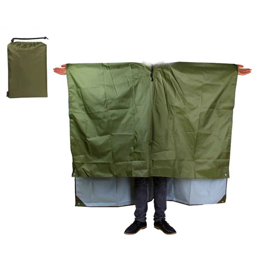 

Waterproof Rain Poncho with Hood and Arms for Camping Hiking 3 in 1 Lightweight Reusable Raincoat SEC88