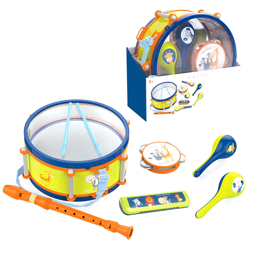 6 шт. детский музыкальный инструмент игрушка Музыкальный барабан колокольчик