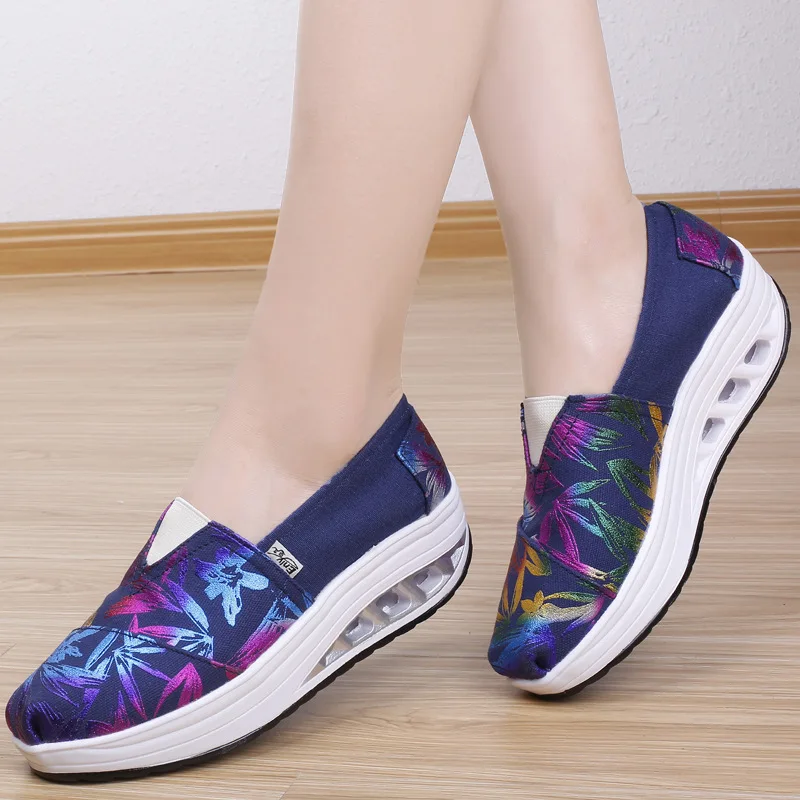

Woman Platform Shoes Height Increasing Canvas Shoes Women Fashion Sneakers Casual Breathable Spring Autumn Summer Brand Design