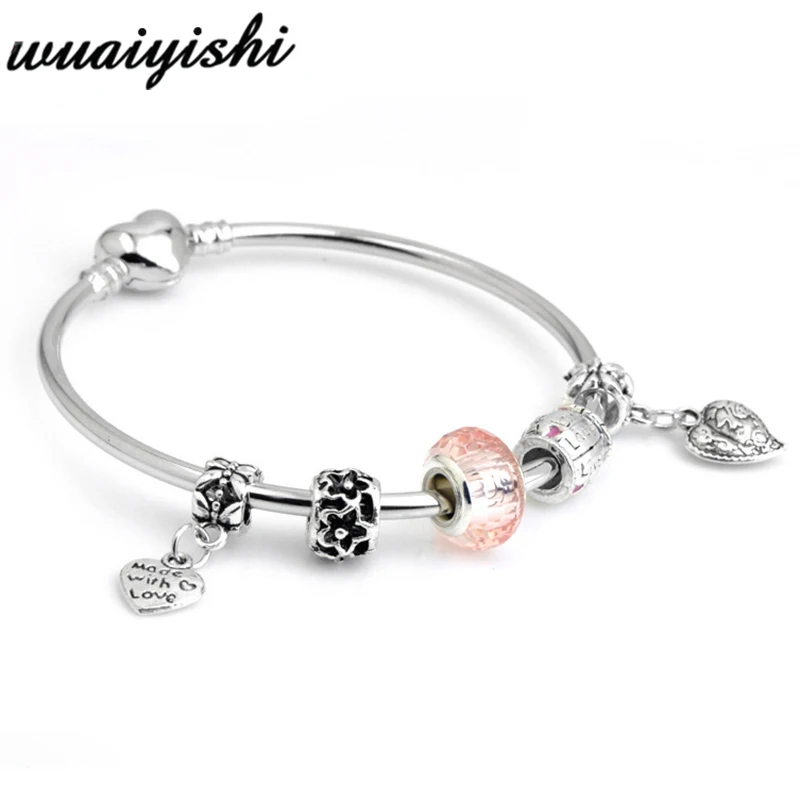 Роскошные браслеты цепочка из розового золота с кристаллами сердце цветок