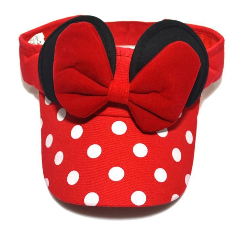 Baby Little Girl Mickey Cute Hat Wave Point Bow 2019 Hot Sale Ponytail Baseball Cap Snapback Summer Casual Sport Caps | Детская одежда