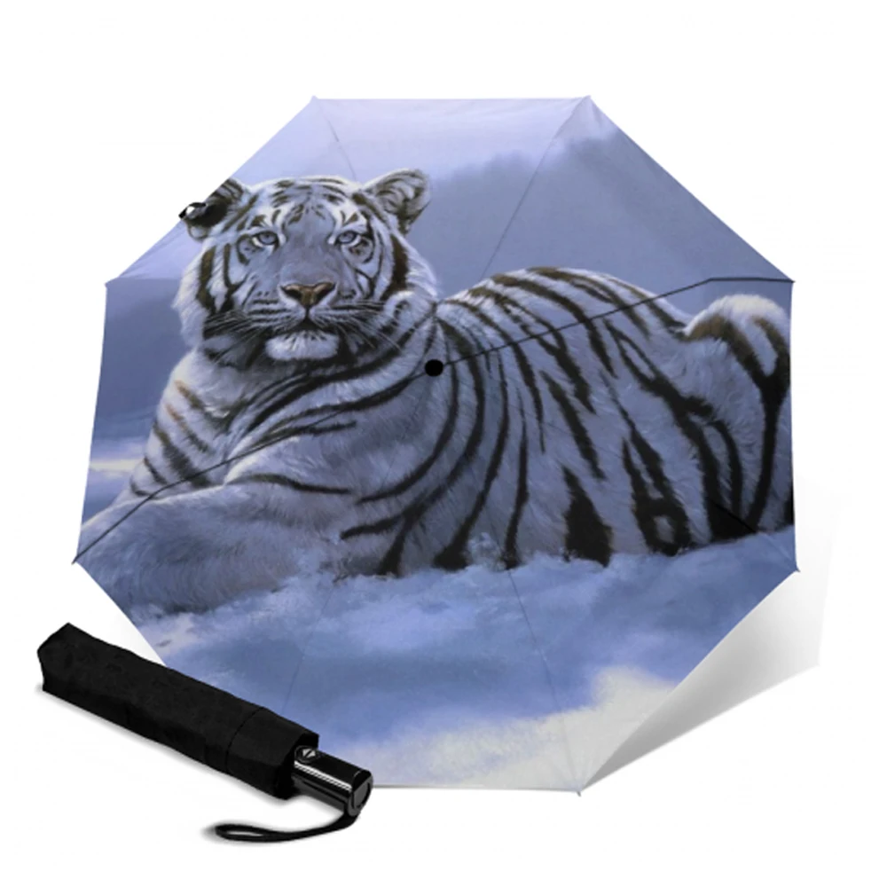 Складной зонтик с матовой ручкой компактный складной от дождя и солнца