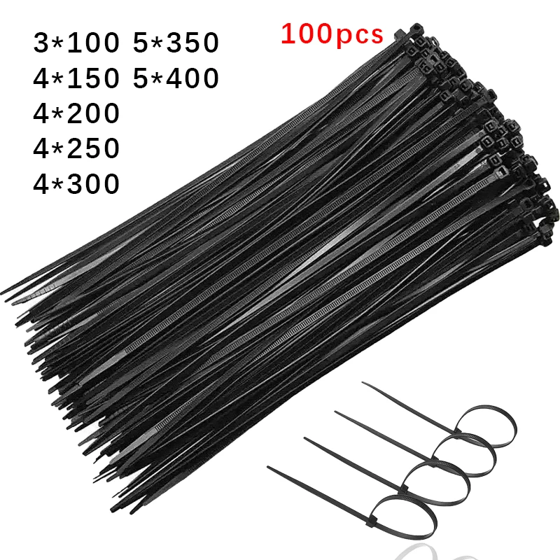 

100 Pcs Nylon Cable Tie Self-Locking Plastic Wire Zip ,Winding Cable