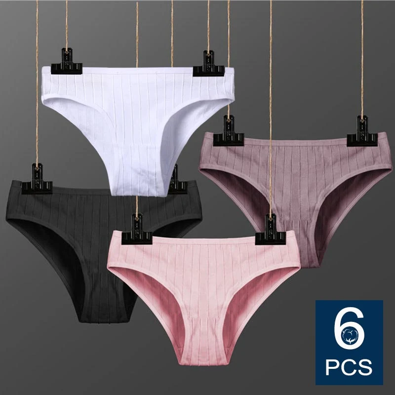 6 шт./компл. хлопковые трусики женские трусы сексуальное нижнее белье удобное