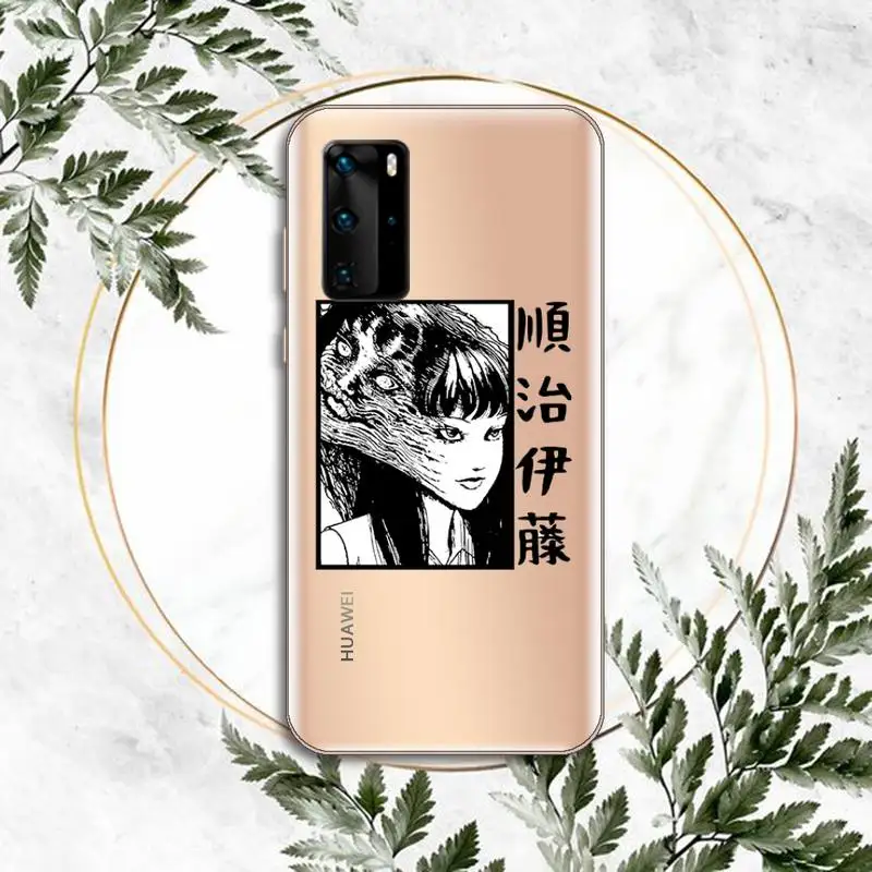 

Junji Ito Tees Horror Anime Phone Case Transparent for Huawei P honor 8 10i 20 30 40 smart 2019