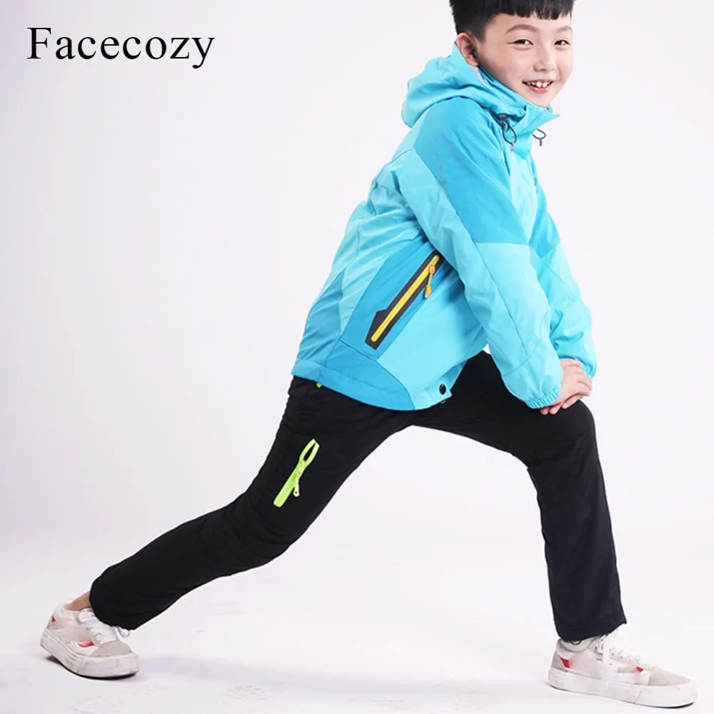 Facecozy зимние утепленные походные брюки для мальчиков и девочек с флисовой