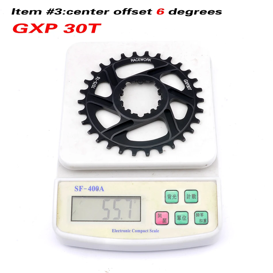 6 degrees 30T Бесплатно deliv RACEWORK Fahrrad кеттенблат 32 34 36 38t Engen Breite Fahrrad кеттенблат мех GXP XX1 XO CNC AL7075 KurbelFahrrad - Цвет: 6 degrees 30T