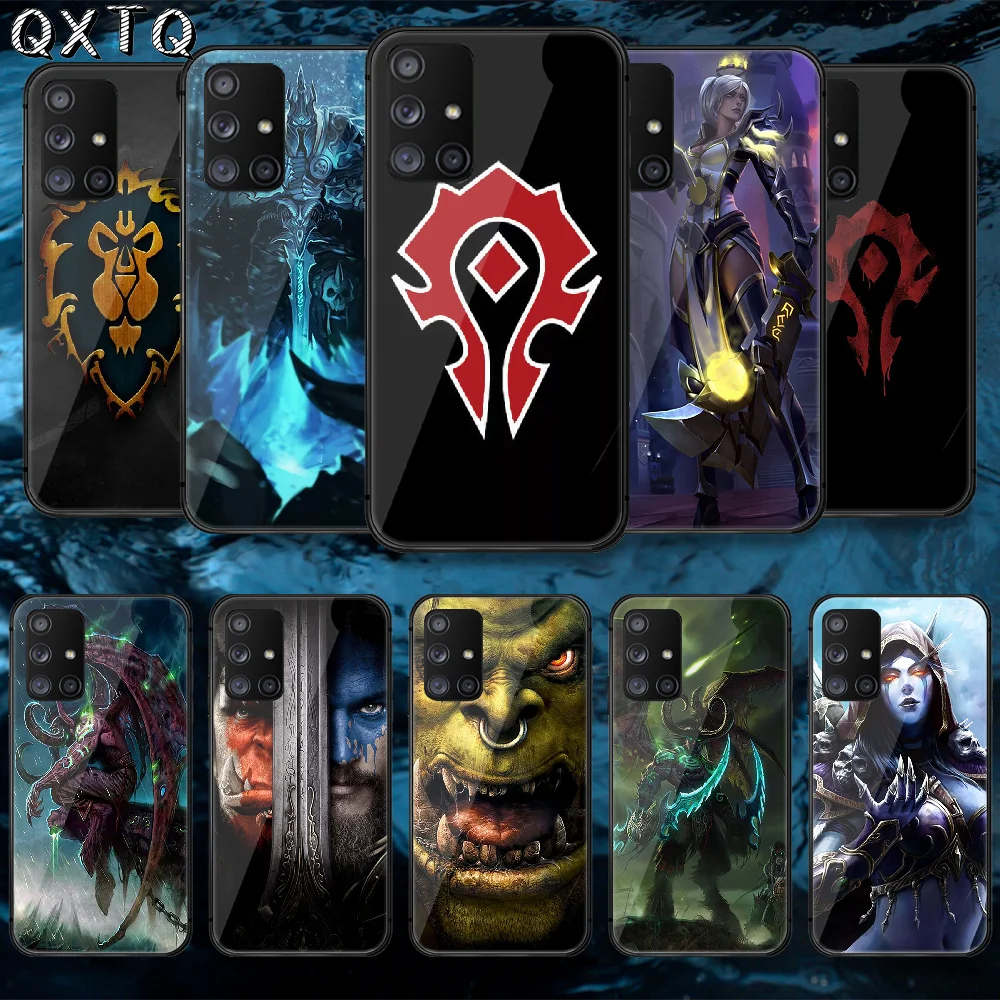 

QXTQ Games Wow Tempered Glass Phone Case Bag Cover For Samsung Galaxy A 10 12 20E 21 30 32 50 40 51 52 70 71 72 Hoesjes Soft