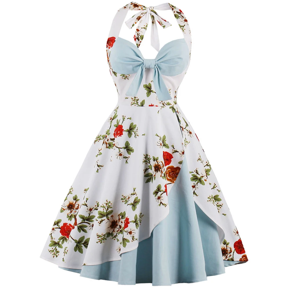 Женское винтажное платье размера плюс 4XL из хлопка с цветочным принтом летние