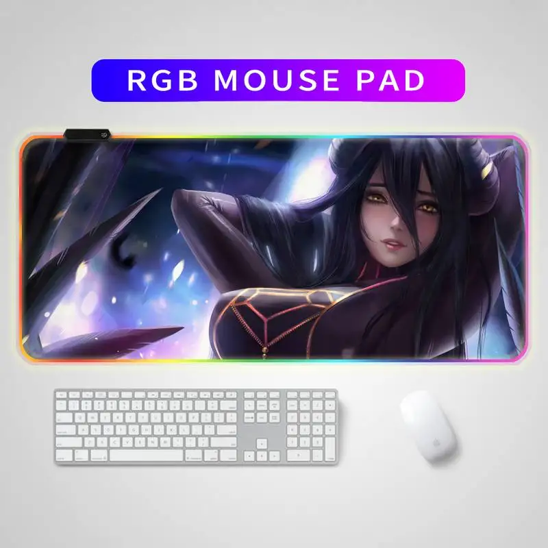 

Игровые коврики для геймеров Japan персонаж аниме Overlord персонажи Albedo Nazarick RGB коврик для мыши Бесплатная доставка большой коврик для мыши Коври...