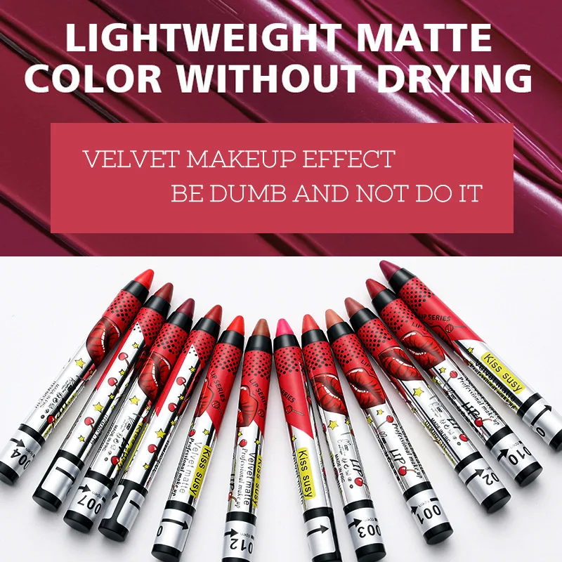 13 цветов Карандаши для губ матовая легко окрашиваемая губная помада стойкая