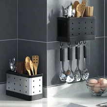 Silver Black Storage Rack Multifunction Utensil Holder Chopsticks Cutlery Drying Shelf Flatware Drain Kitchen Tools for Kitchen
